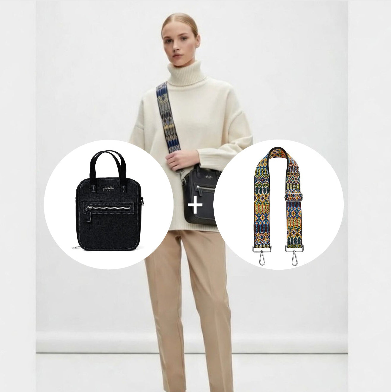 Kit: Aurora Bag Black + Inka Strap Silver