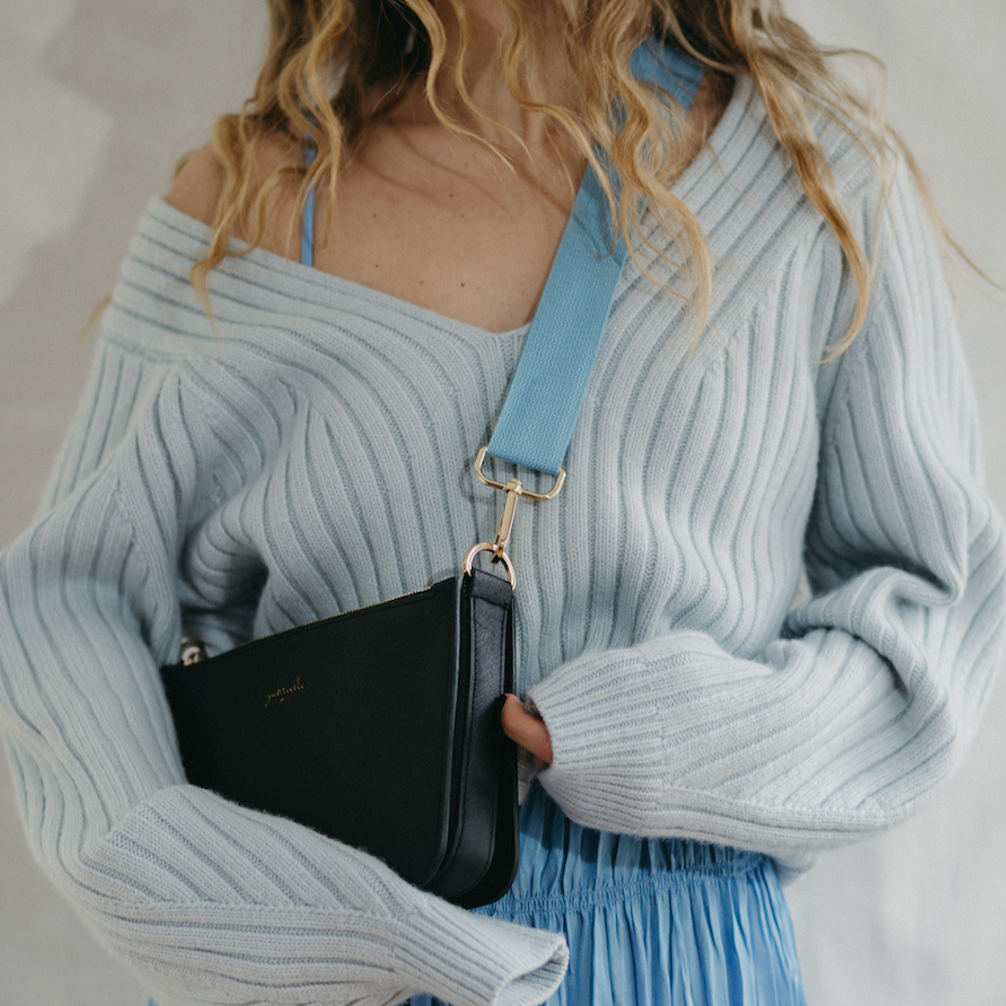 Adjustable Woven Bag Strap (Gold Details)