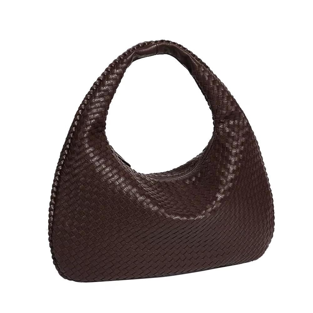 Brown Luna Braided Tote Bag