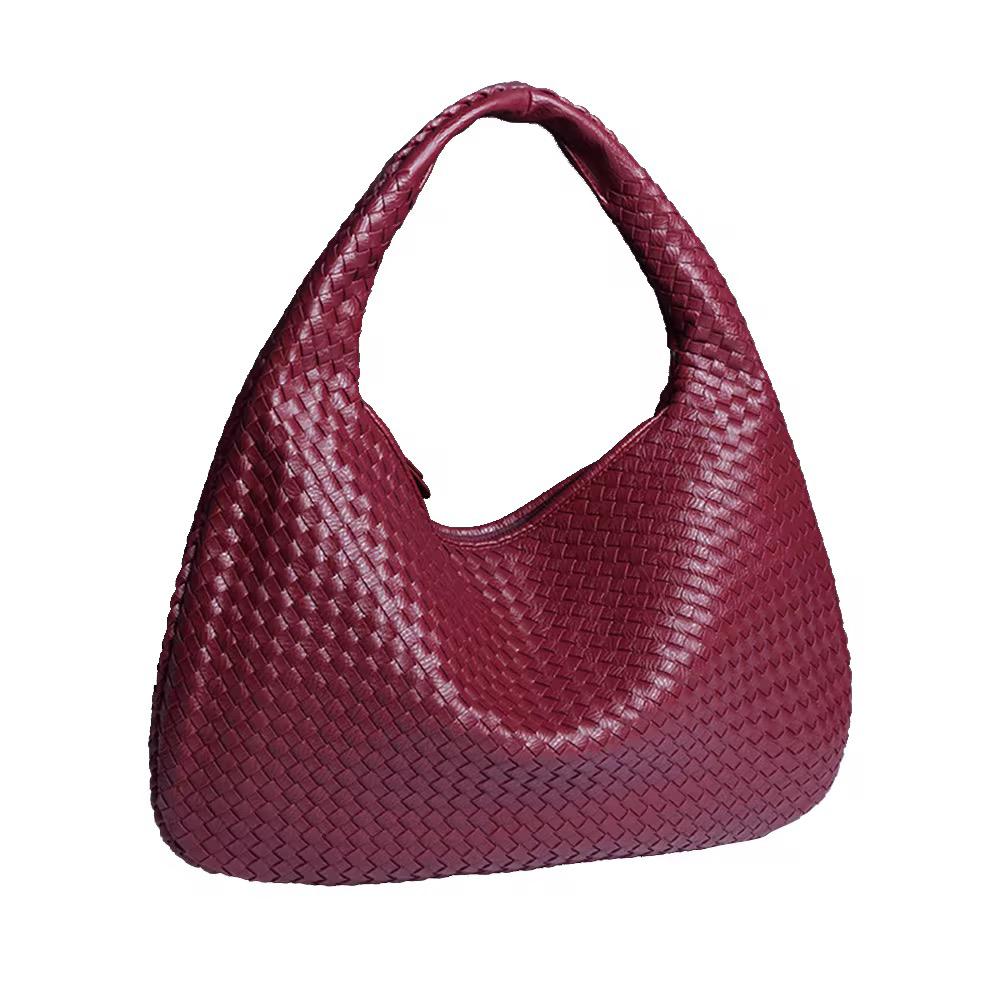 Burgundy Luna Braided Tote Bag