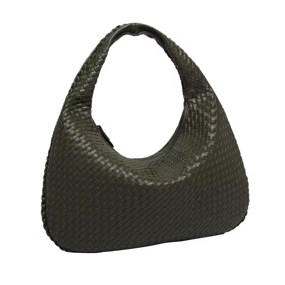 Dark Green Luna Braided Tote Bag