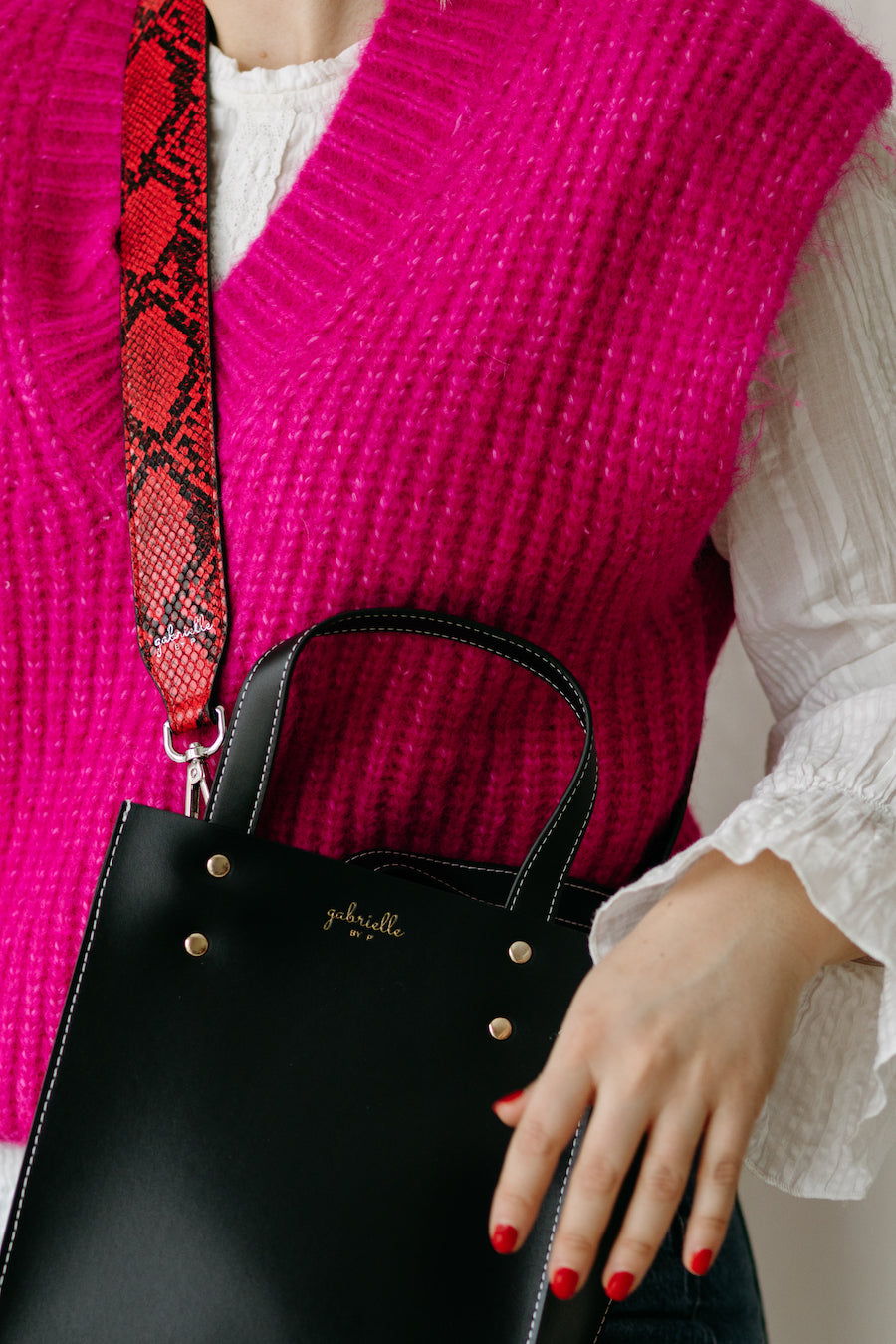 Red Snakeskin Strap Silver "Regular Length"