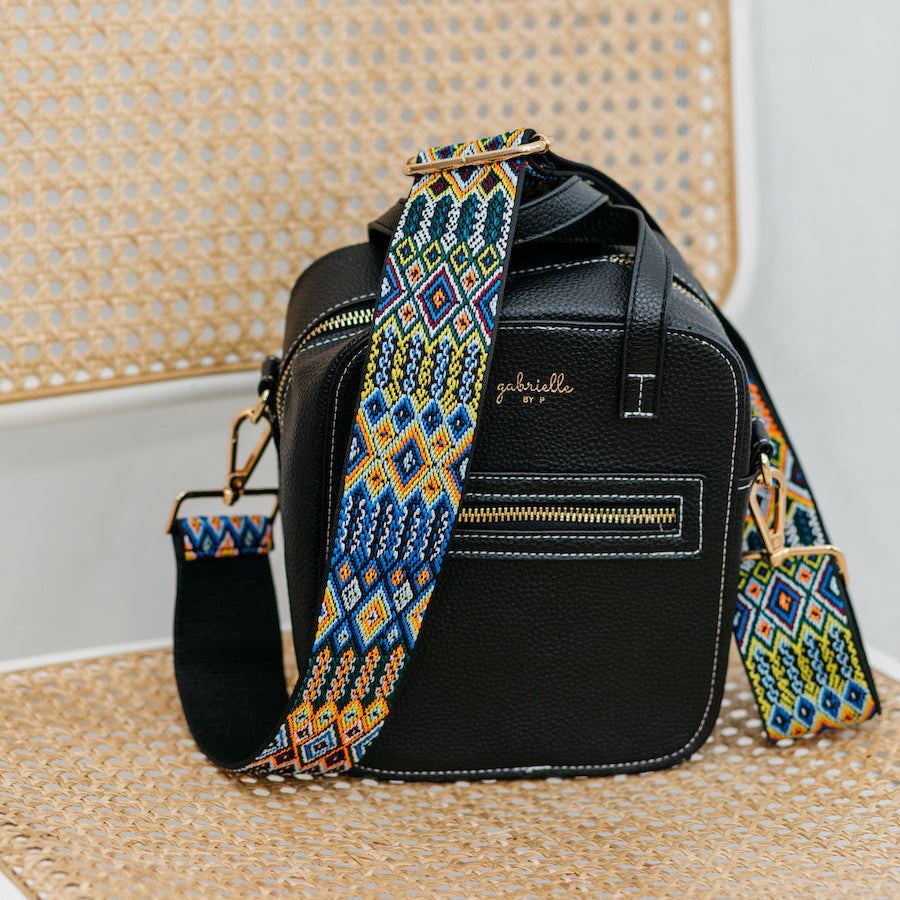 Aurora Bag Black + Inka Strap Gold (Adjustable)