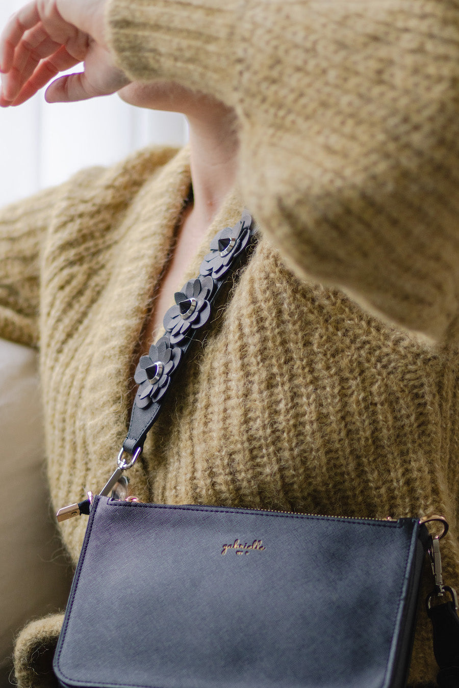 Black Blossom Strap Silver "Regular Length"