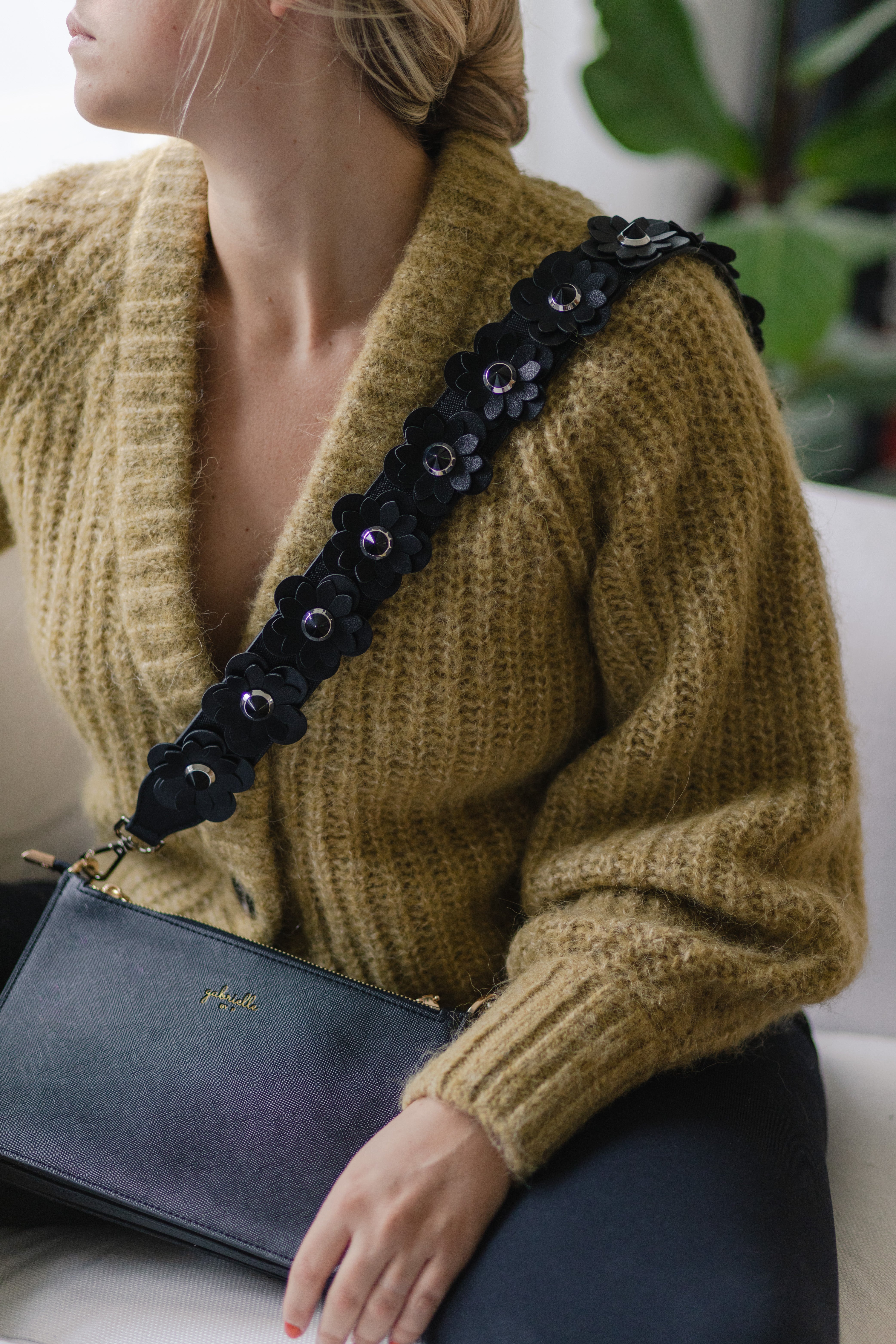 Black Blossom Strap Silver "Regular Length"