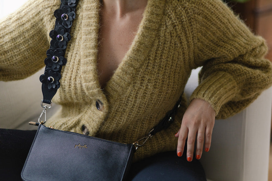 Black Blossom Strap Silver "Regular Length"