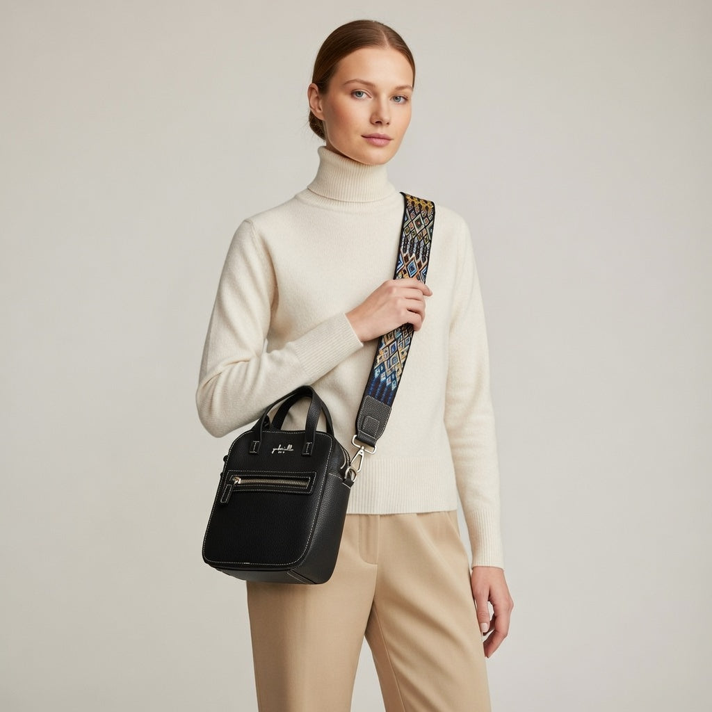 Aurora Bag Black + Inka Strap Silver