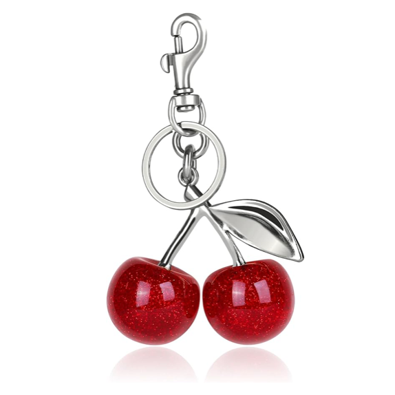 Cherry Bag Charm Silver