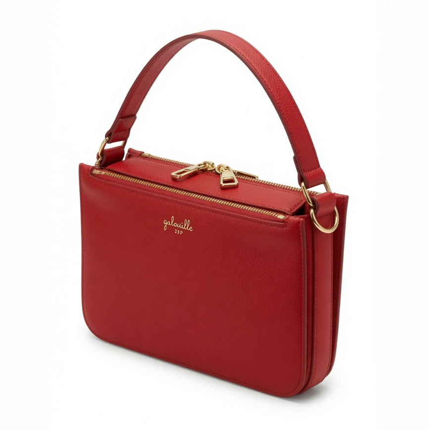 Classic Triple Zip Red Bag