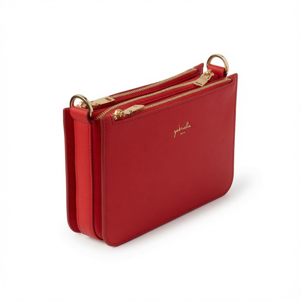 Classic Triple Zip Red Bag