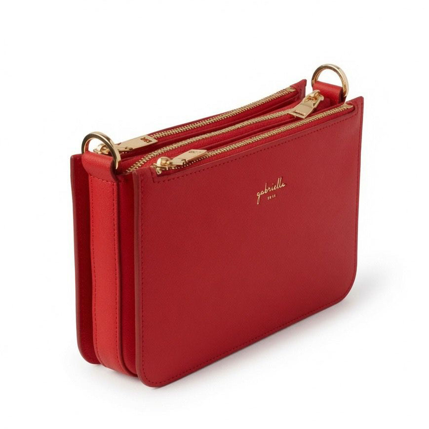 Classic Triple Zip Red Bag