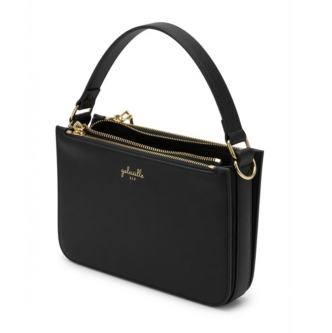 Classic Triple Zip Black Bag