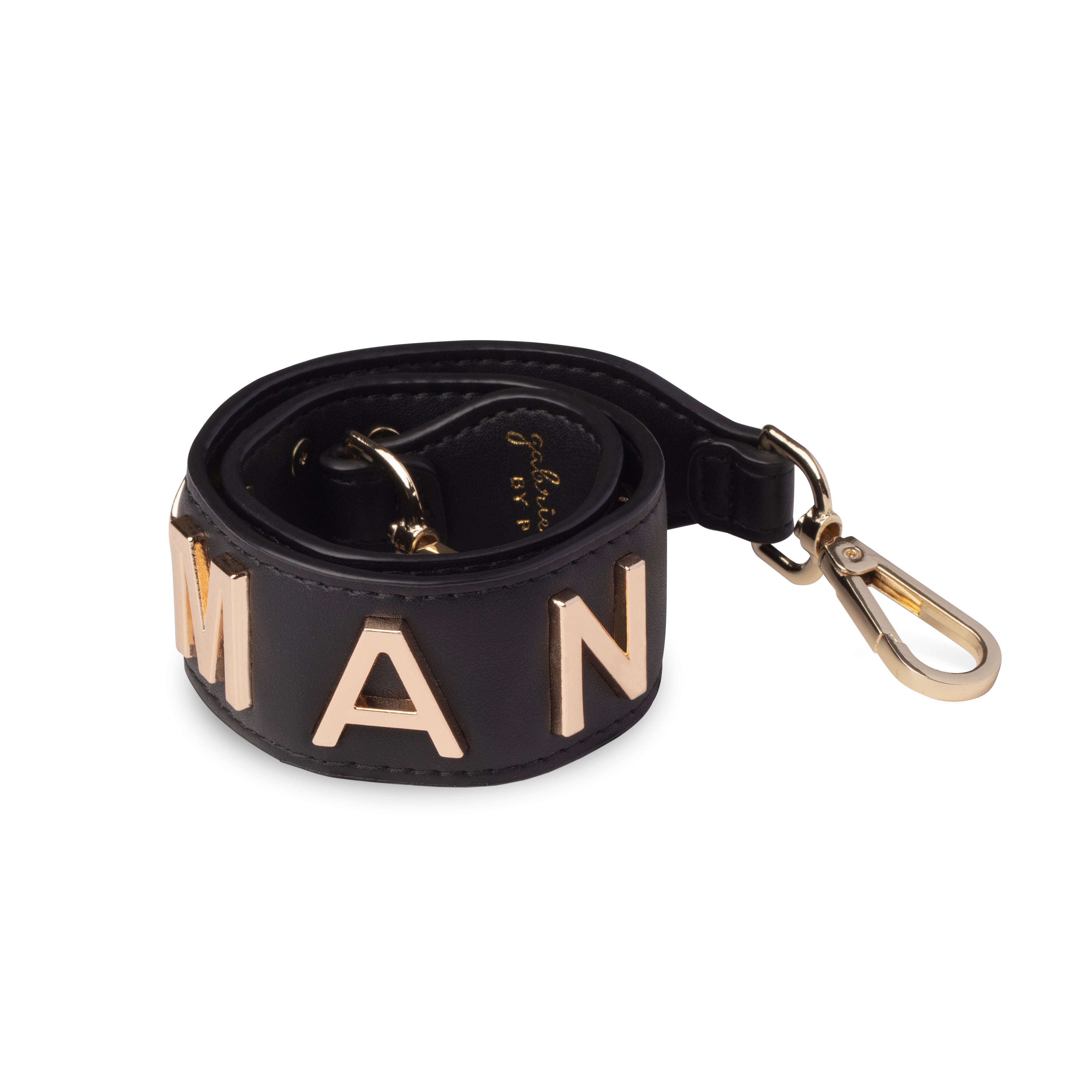 WOMAN bag strap gold letters International Women's Day