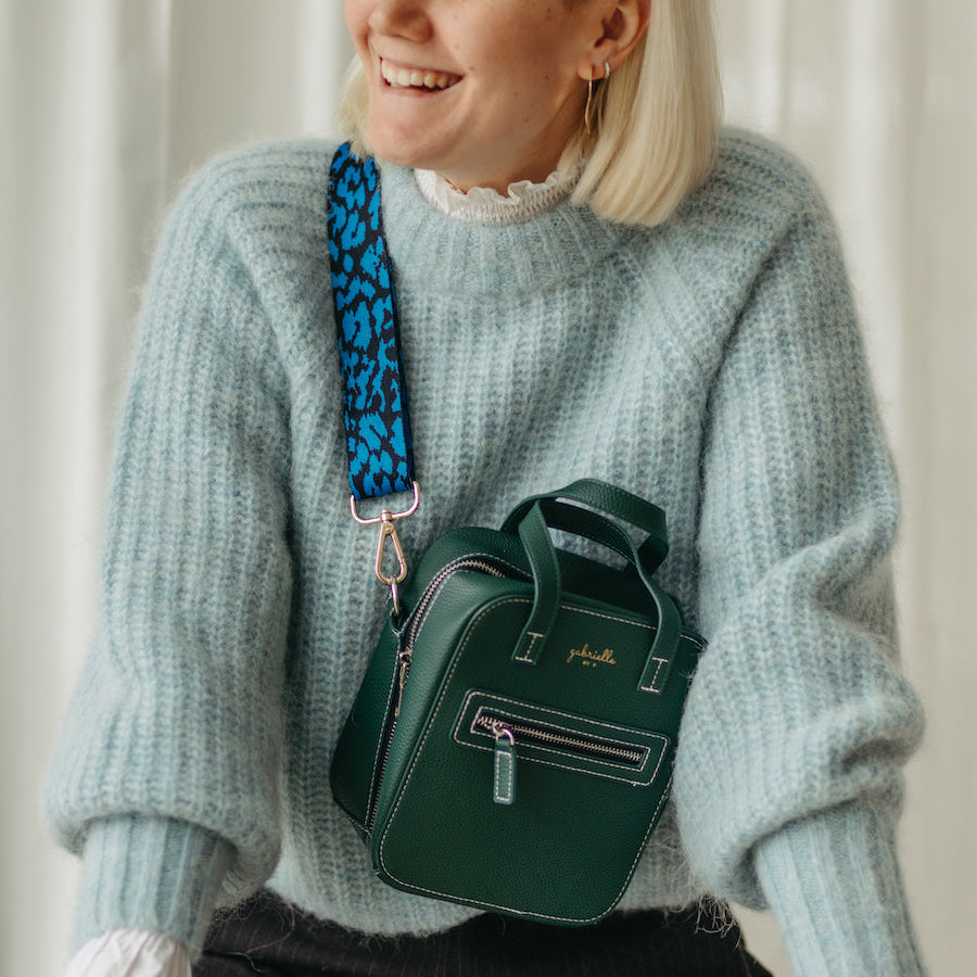 Aurora Green + Leopard Bag Strap (Adjustable)