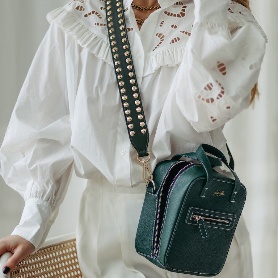 Aurora Bag + Double Stud Green (Short length)