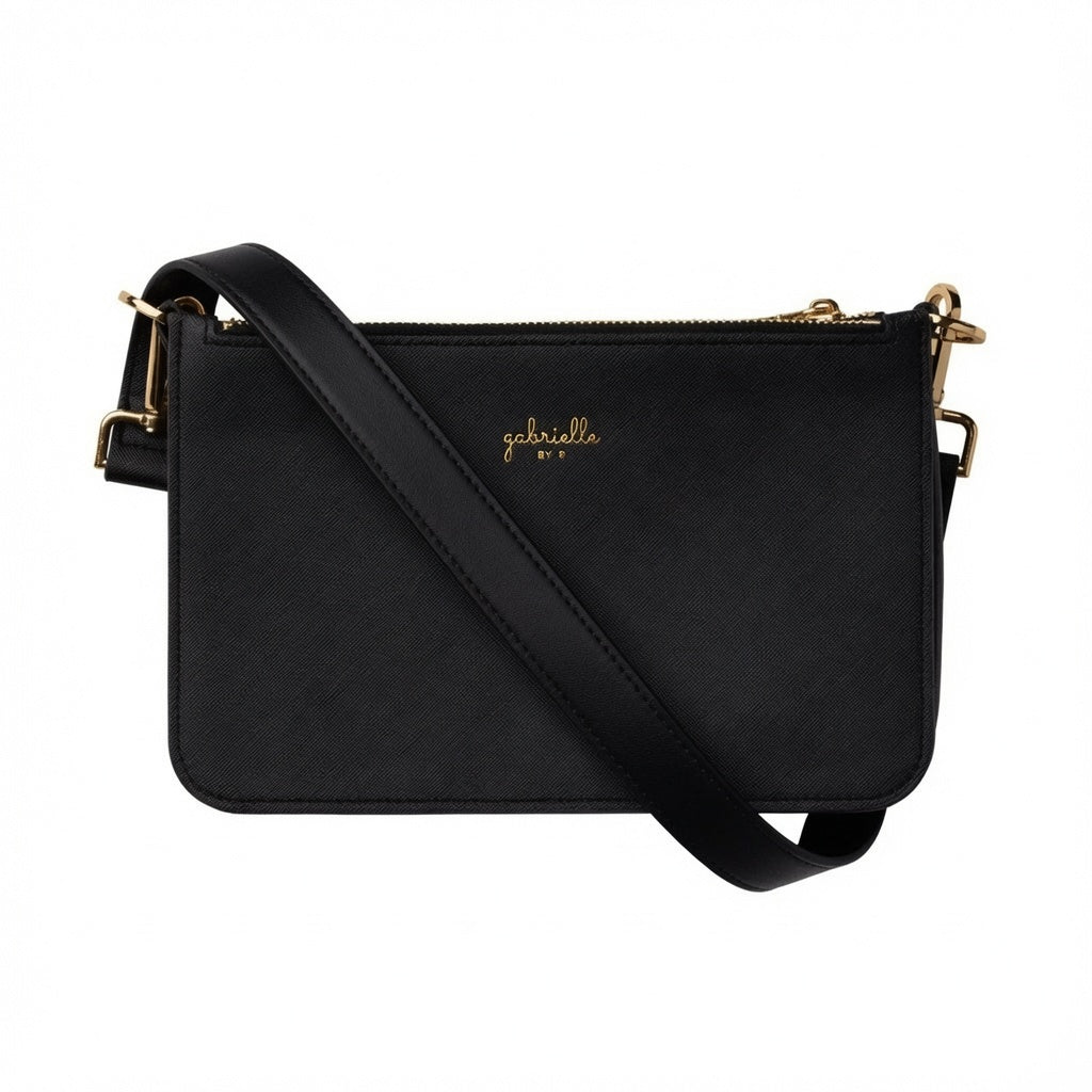 Classic Triple Zip Black Bag