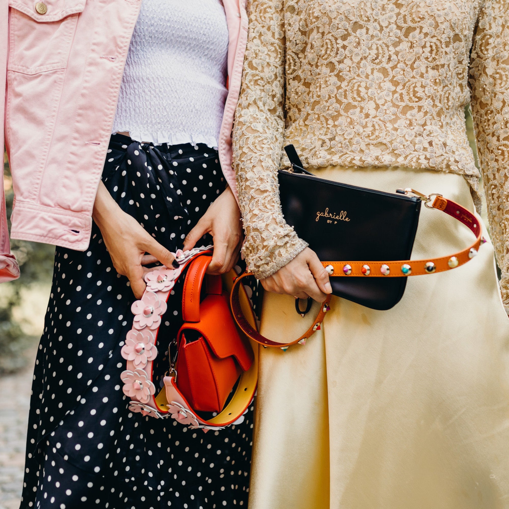 Pink blossom bag strap "regular length"
