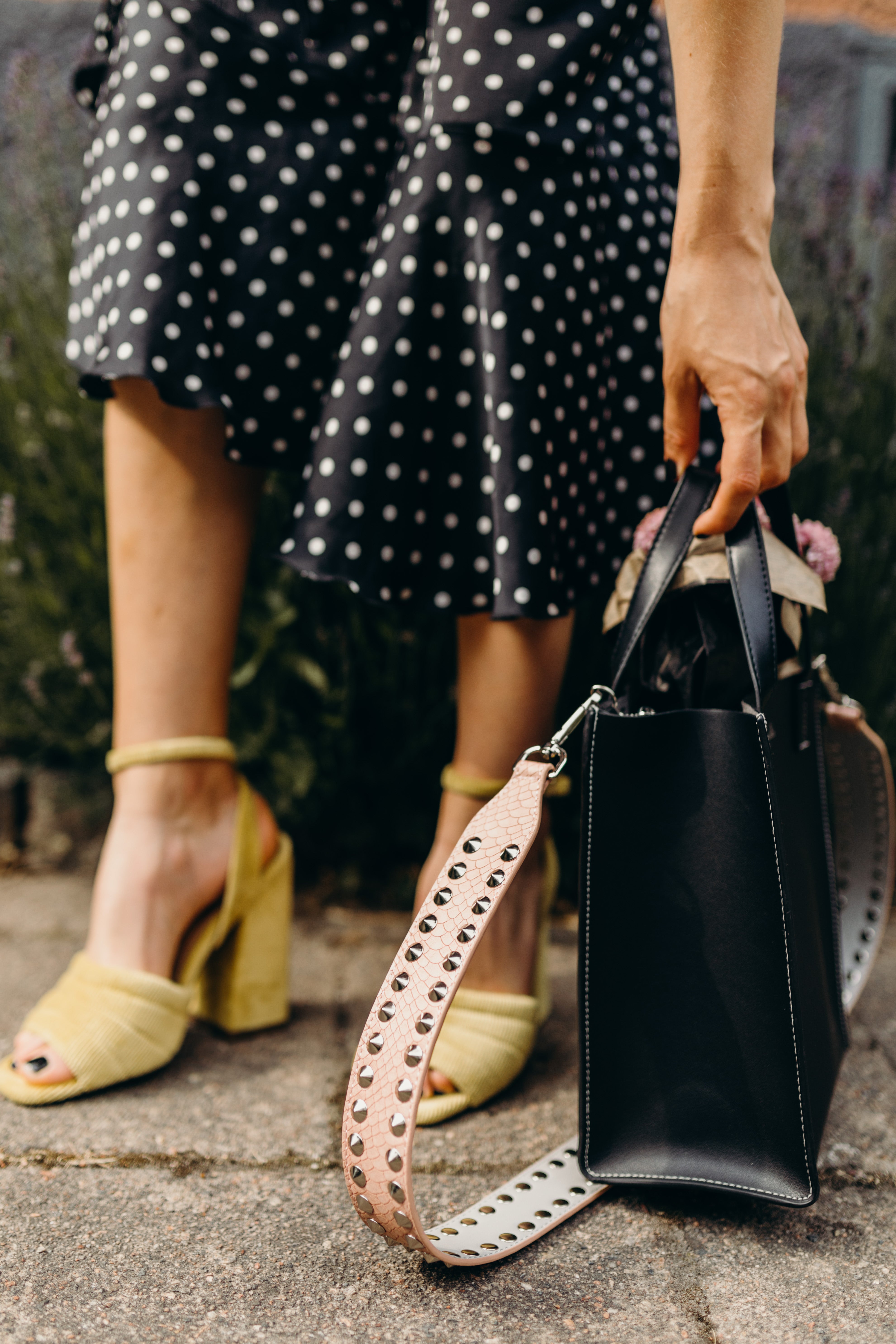 Pink Double Stud Strap Silver "Regular Length"