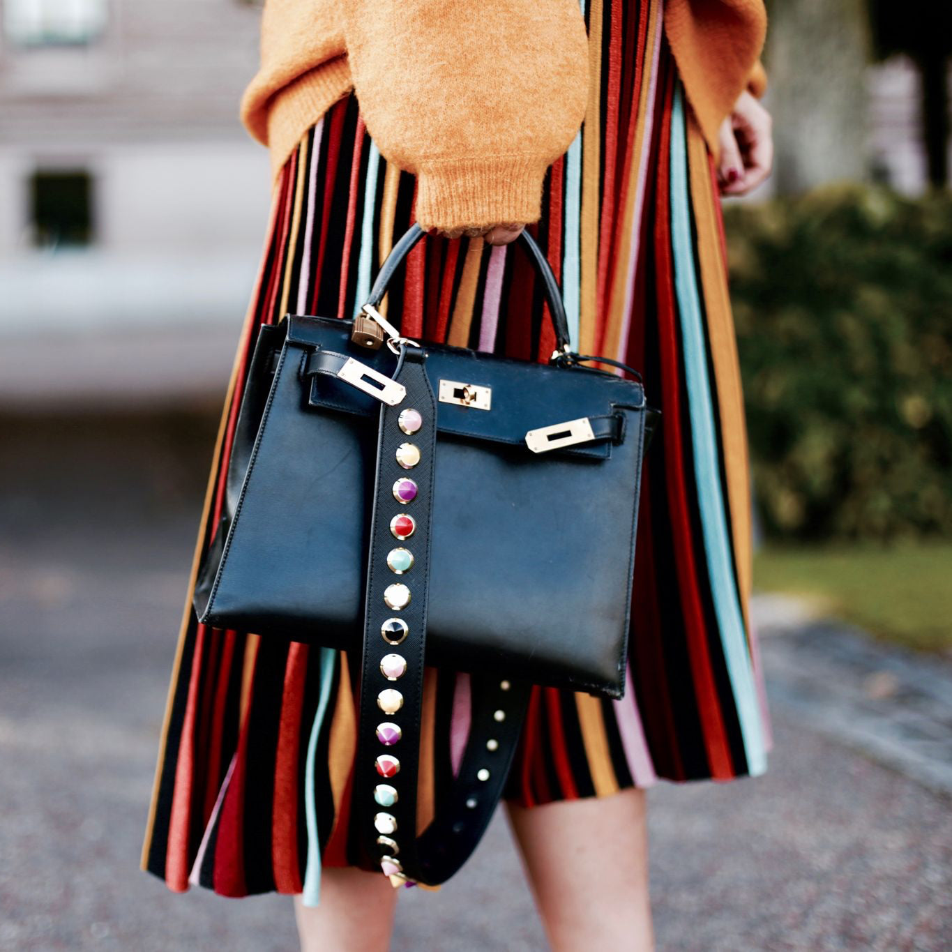 Colorful Studded Bag Strap "Short Length"