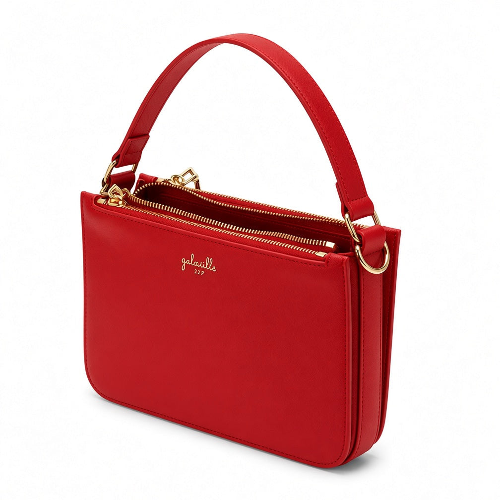Classic Triple Zip Red Bag