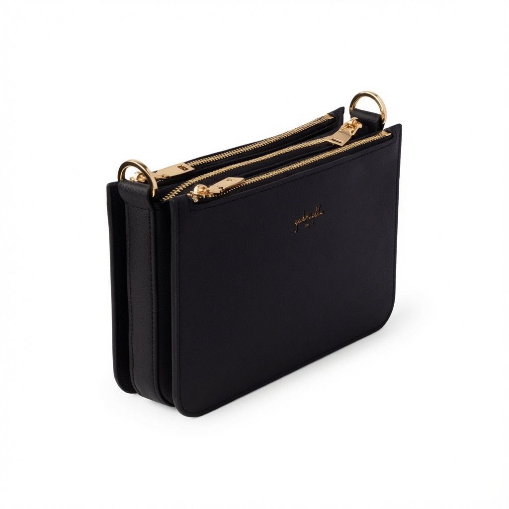 Classic Triple Zip Black Bag