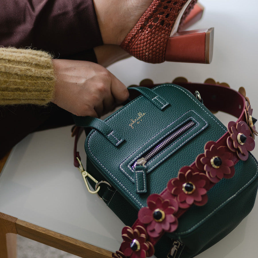 Red blossom bag strap "regular length"