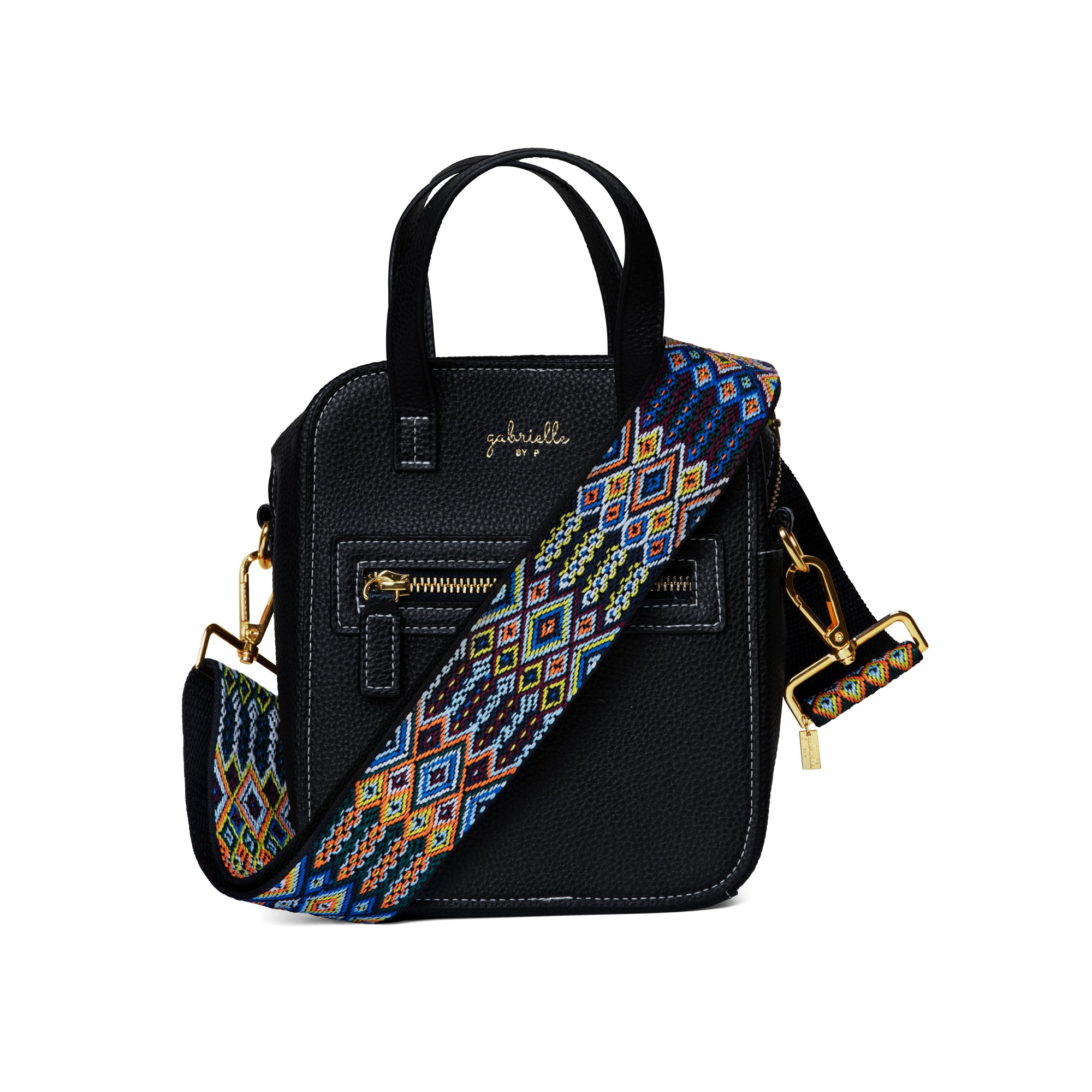 Aurora Bag Black + Inka Strap Gold (Adjustable)